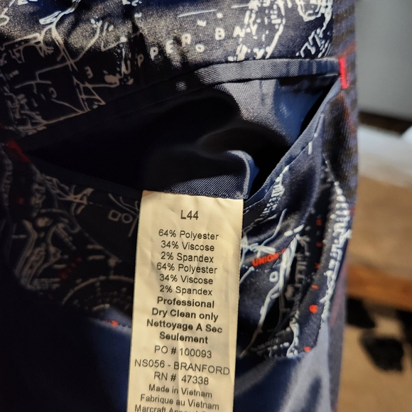 Nautica Modern Fit Plaid Sportcoat L 44, Blue/Red - Picture 5 of 11